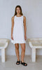 Chalk White Linen Mini Dress