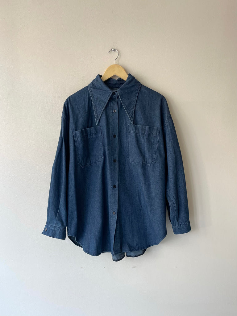 Dagger Collar Denim Shirt