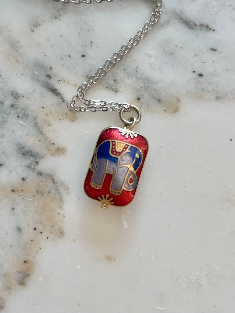 Cloisonné Elephant Necklace