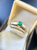 Vintage 9K Gold & Green Agate Ring