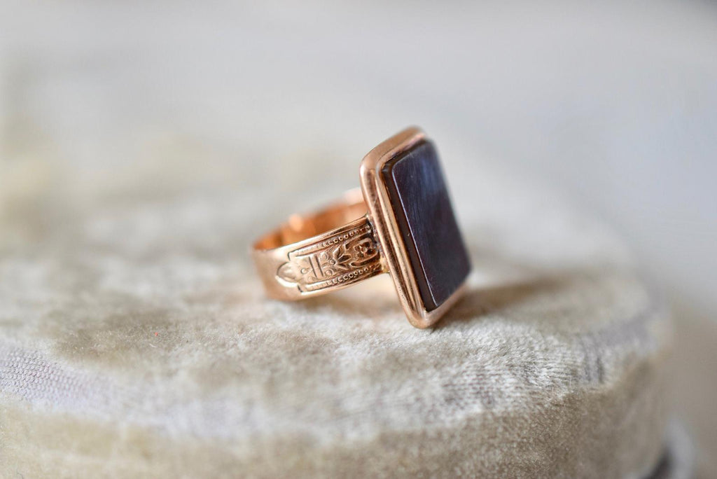 Victorian 14K Rose Gold Carnelian Ring
