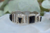 Vintage 1950s Mexican Silver & Onyx Bracelet