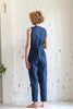 Linen Wrap Jumpsuit | Atlantic Blue