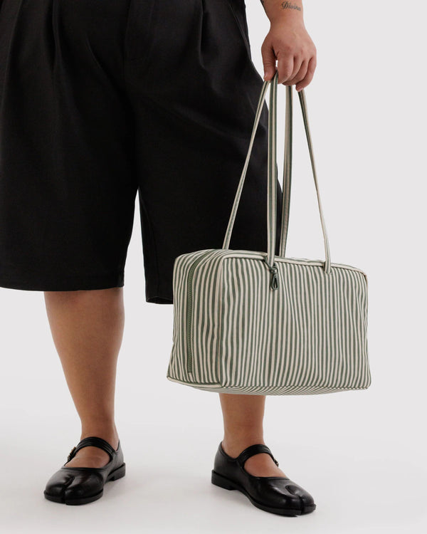 BAGGU Medium Bowler Bag | Sage Stripe