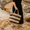 Copper Stripe Jute Shopper Bag