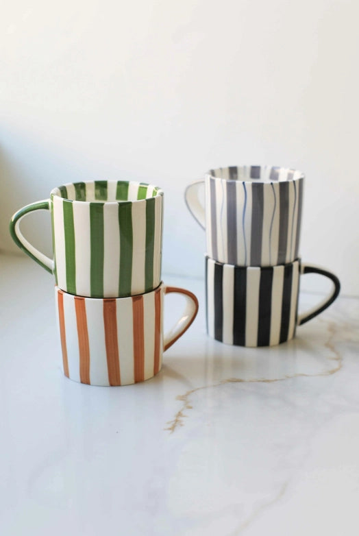 Striped Ceramic Mugs