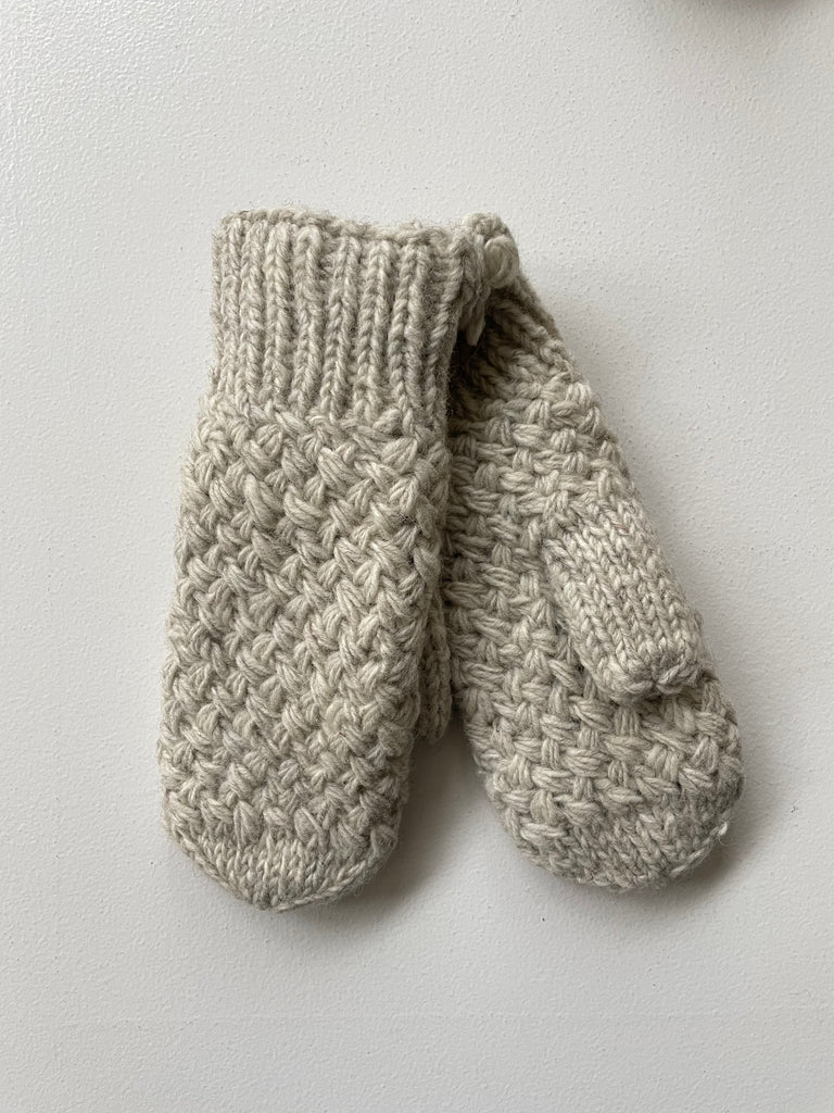 Basketweave Wool Mittens