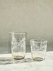 Handblown Etched Tall Glass