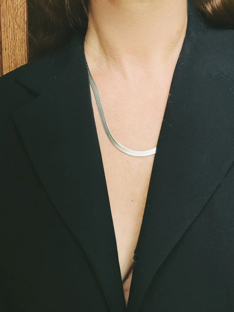 XL Sterling Herringbone Necklace