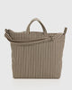 BAGGU Horizontal Zip Bag | Brown Stripe