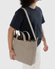 BAGGU Horizontal Zip Bag | Brown Stripe
