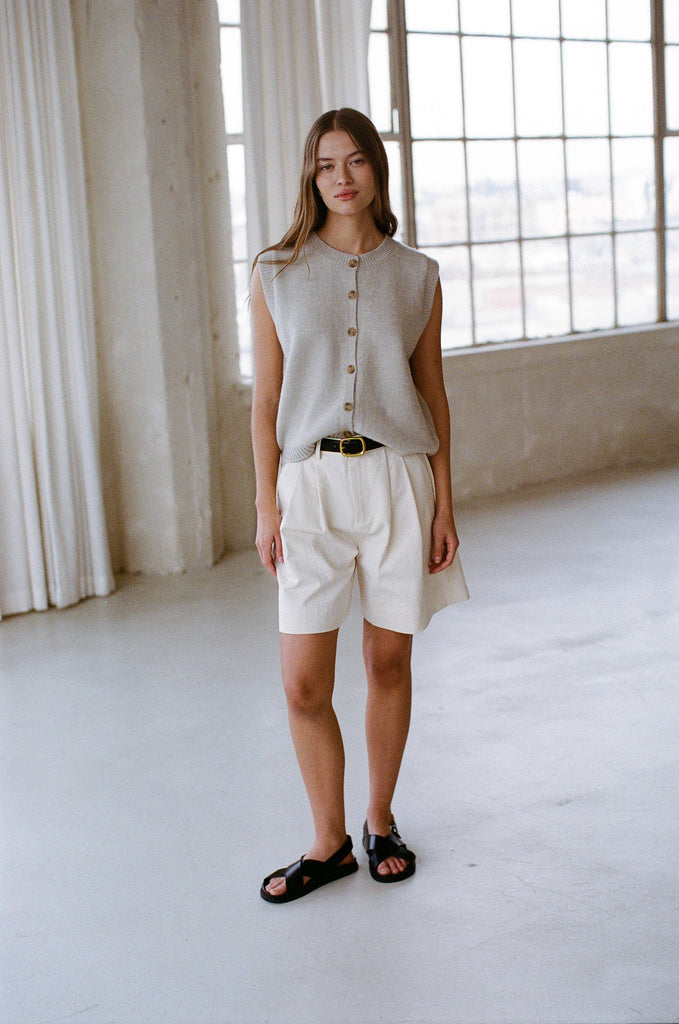 SALE | Aren Pleated Cotton Short