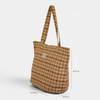 Gingham Jacquard Large Zippered Bag | De La Mur