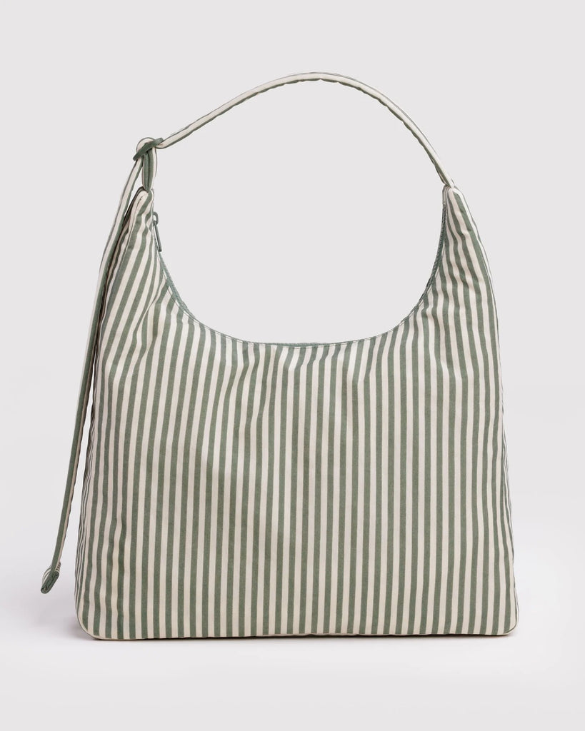 BAGGU Nylon Shoulder Bag | Green Stripe