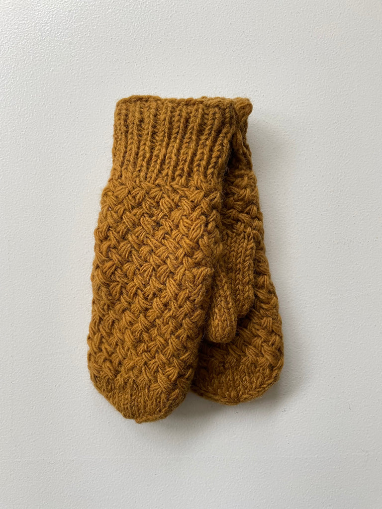 Basketweave Wool Mittens