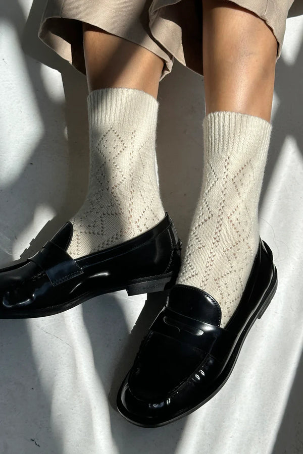 Cashmere Pointelle Socks | Le Bon Shoppe