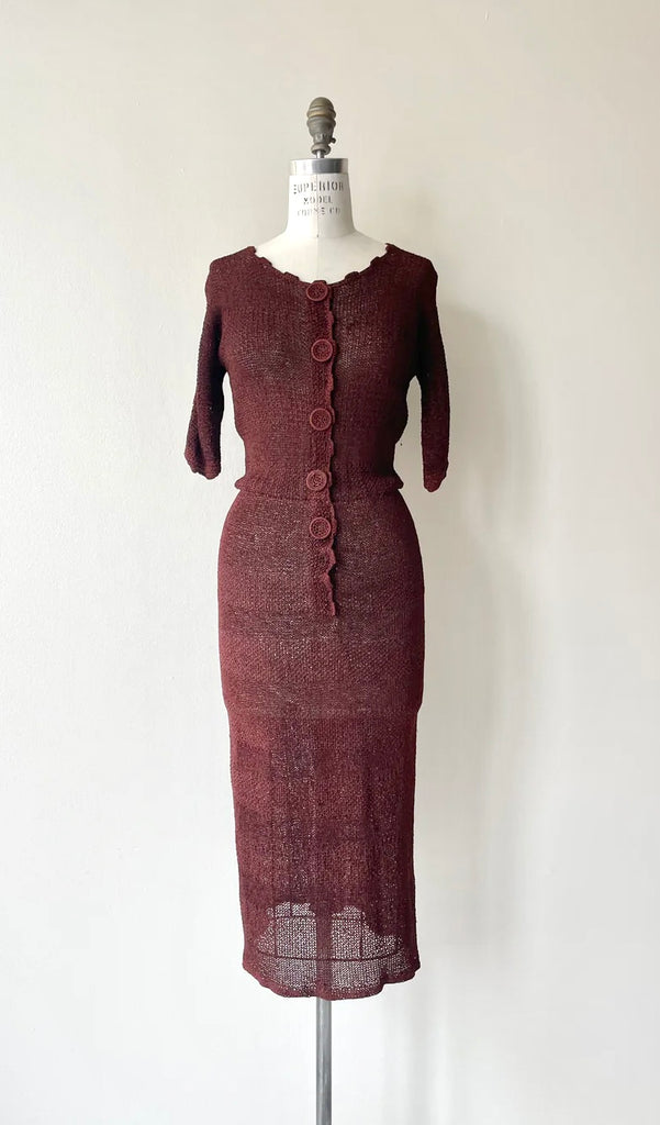 Madiera Knit Dress | 1930s Madiera Knit Dress | 1930s