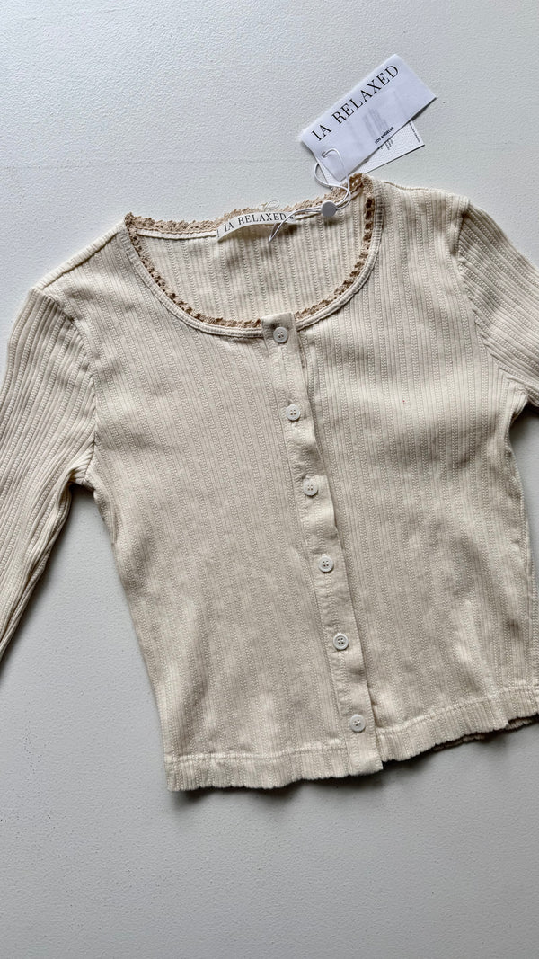 Posie Pointelle Cardigan | Natural