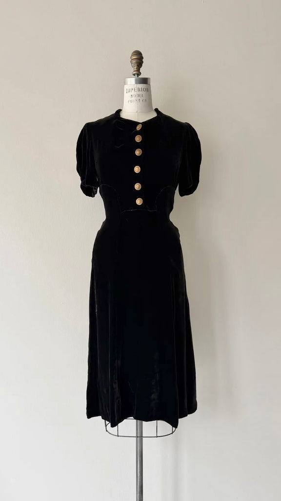 Aubade Silk Velvet Dress | 1930s