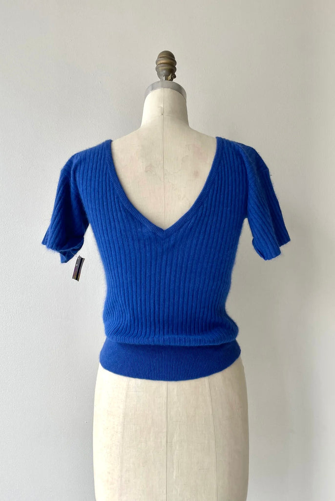Deep V Ribbed Sweater | 1970s