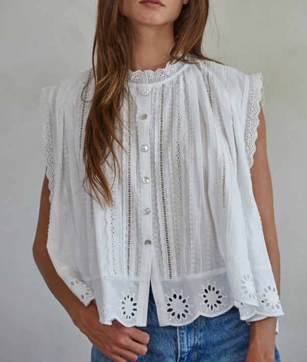 Ozetta Eyelet Top