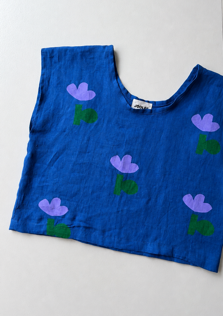 Blue Flower Linen Top | Joolee