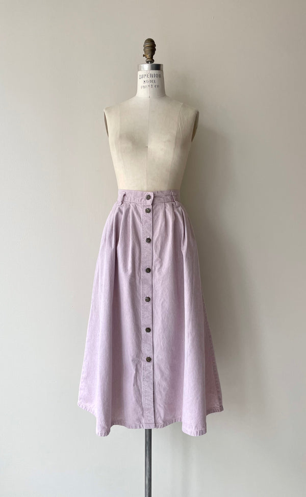 Lavender Chambray Stripe Skirt