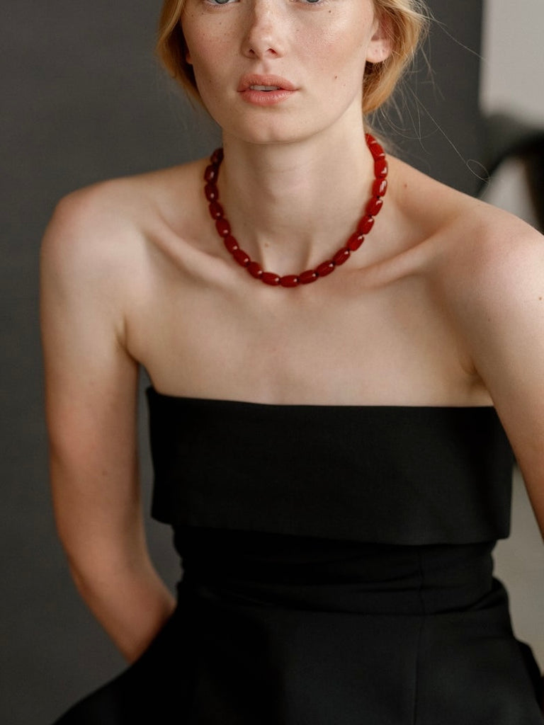 Cerise Agate Necklace | Lisbeth
