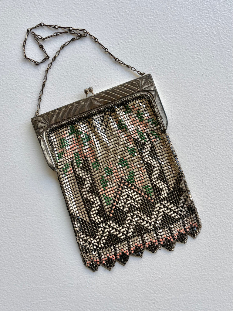Antique Painted Metal Mesh Purse | 1900s-1920s