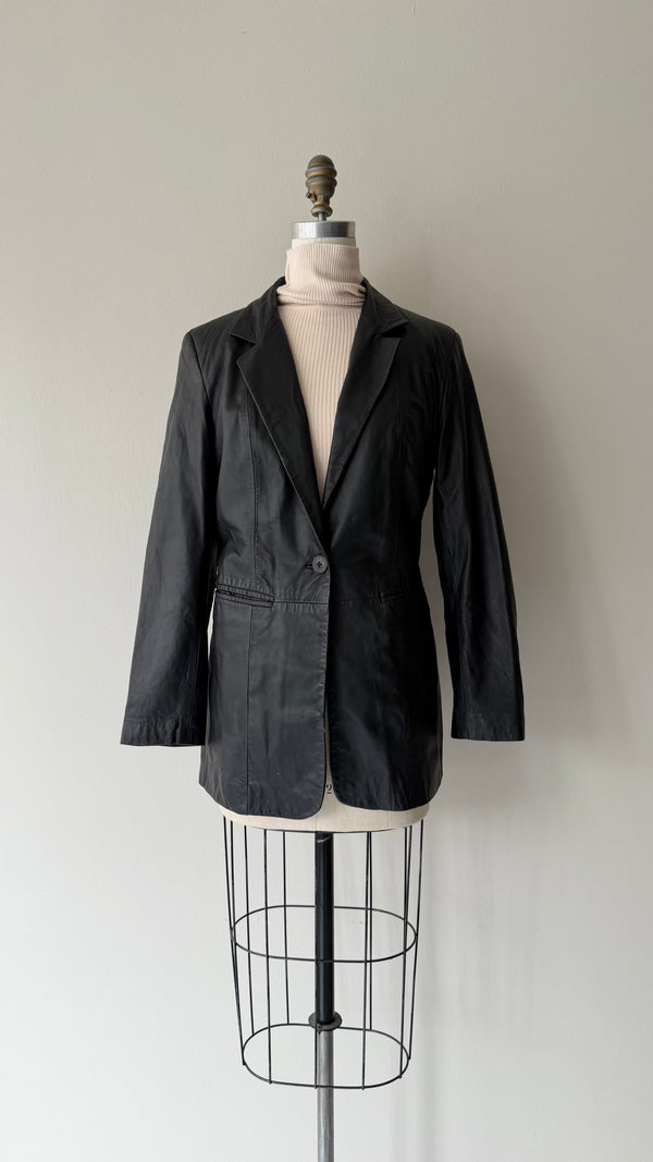 Single Button Leather Jacket | 1990s