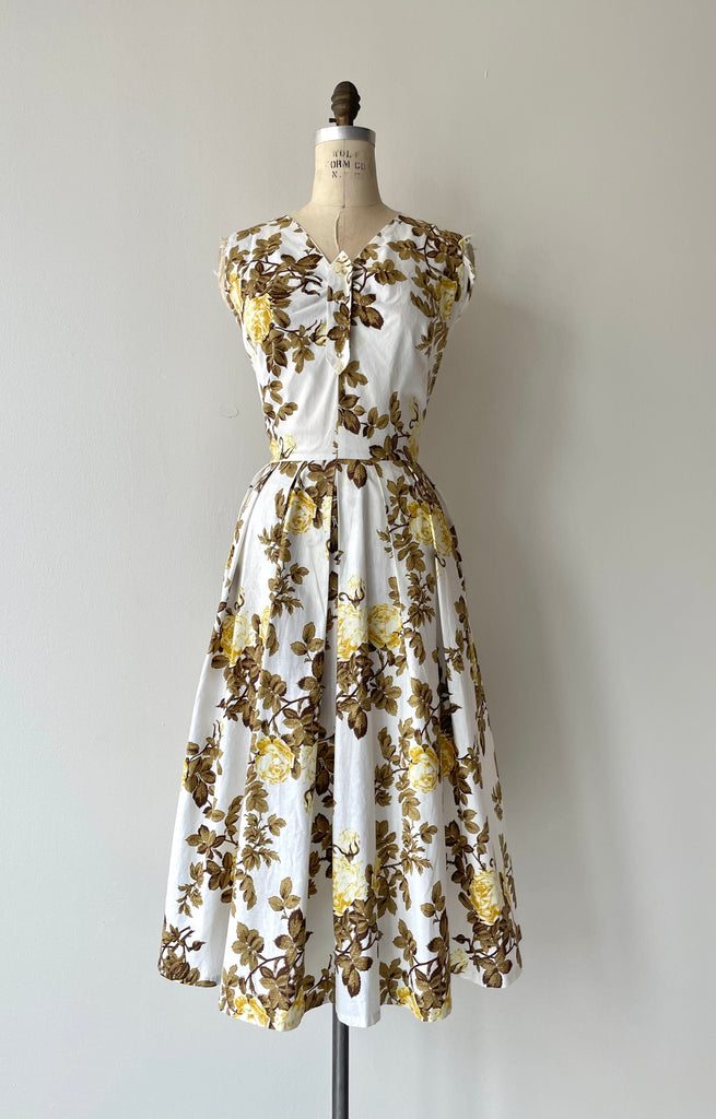 vintage floral yellow dress Honeyflower Dress