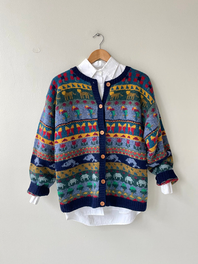 Ll bean wool cardigan sweater best sale