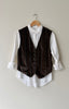 Stripes & Blooms Velvet Vest