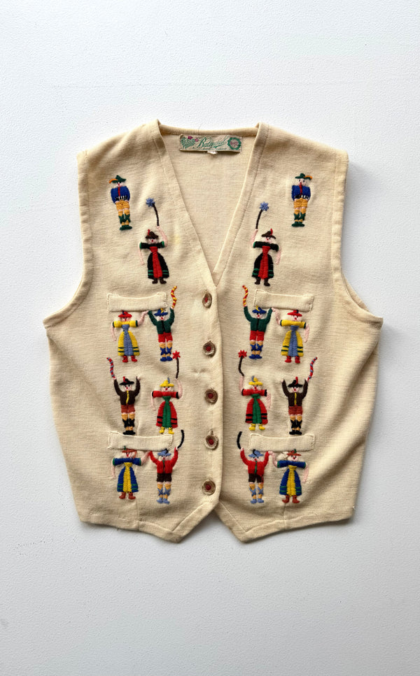 Balmoral  Embroidered Wool Vest | 1950s `