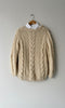 Cabled Wheat Wool Sweater | 1960s