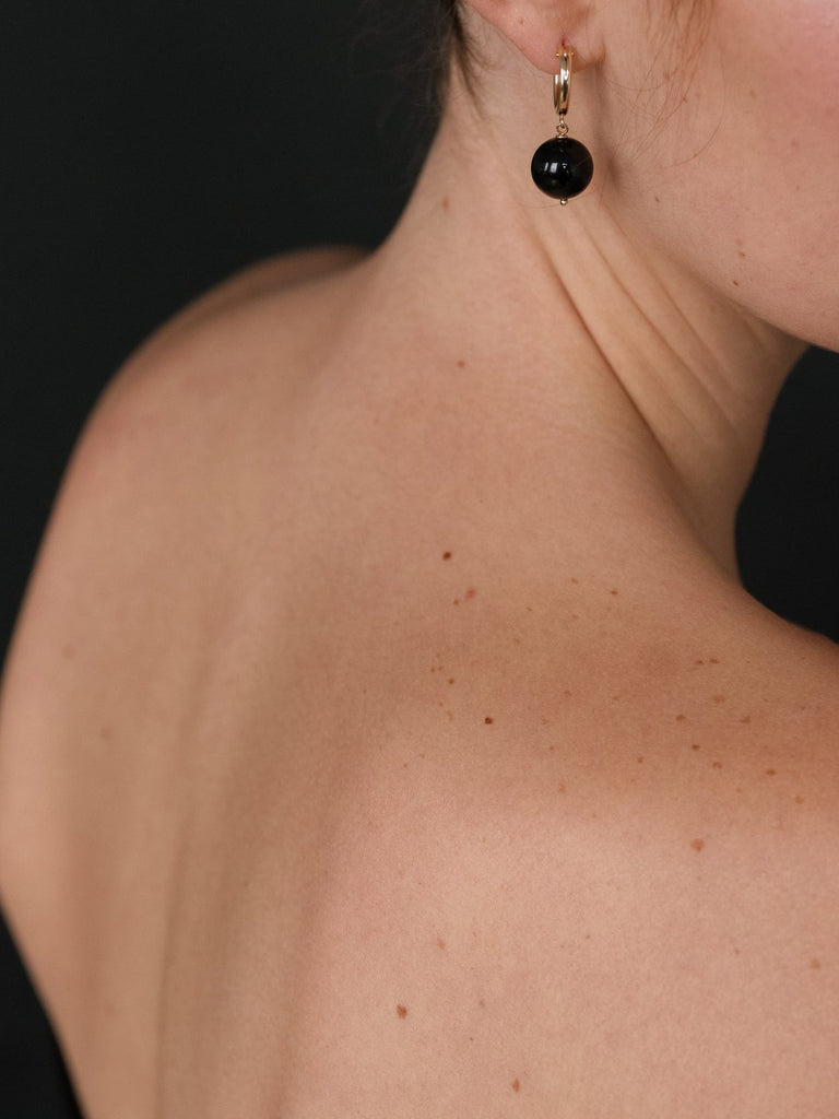 Boule Black Tourmaline Earrings | Lisbeth