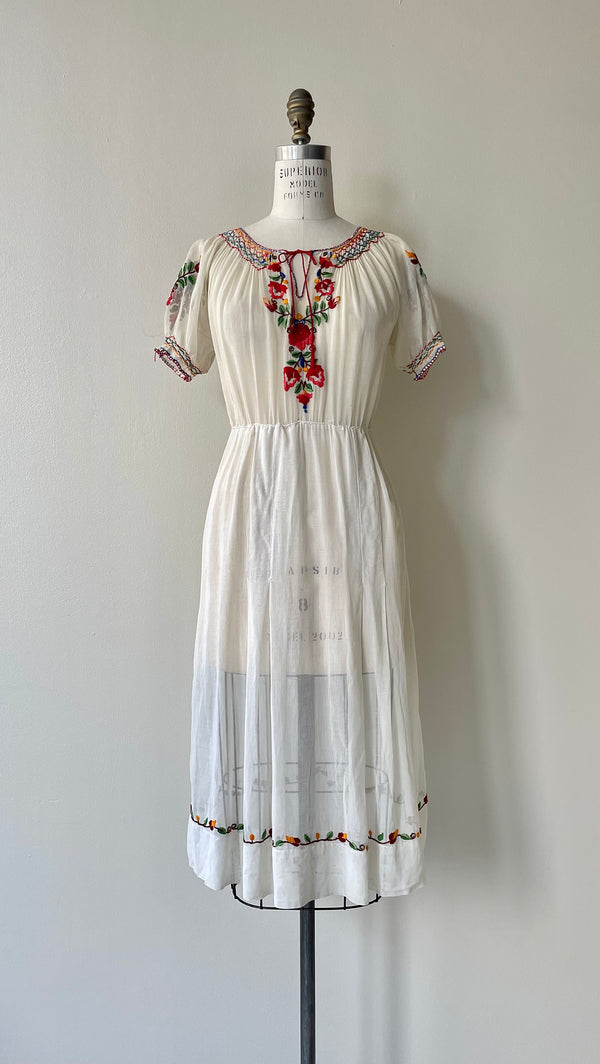 Hungarian Embroidered Dress | 1930s