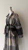 Greyscale Mohair Wrap Coat | 1970s