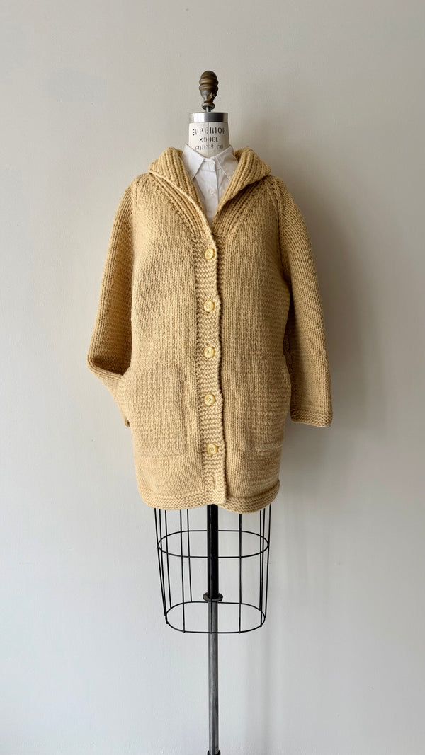 Handknit Wool Sweater Coat | 1960s