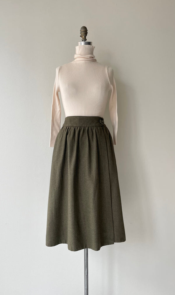 Olive Wrap Skirt | 1970s