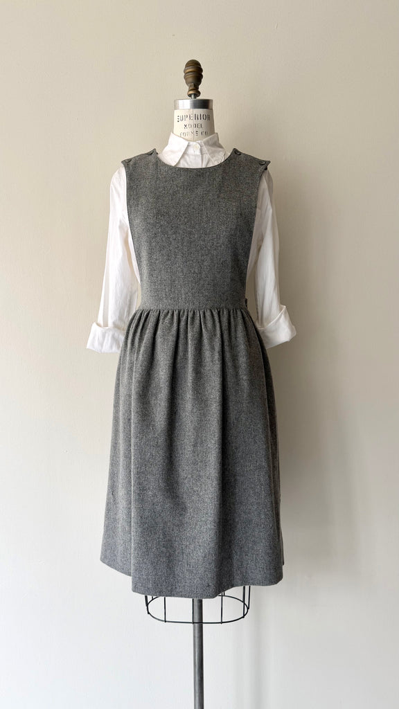 Pewter Wool Pinafore Dress