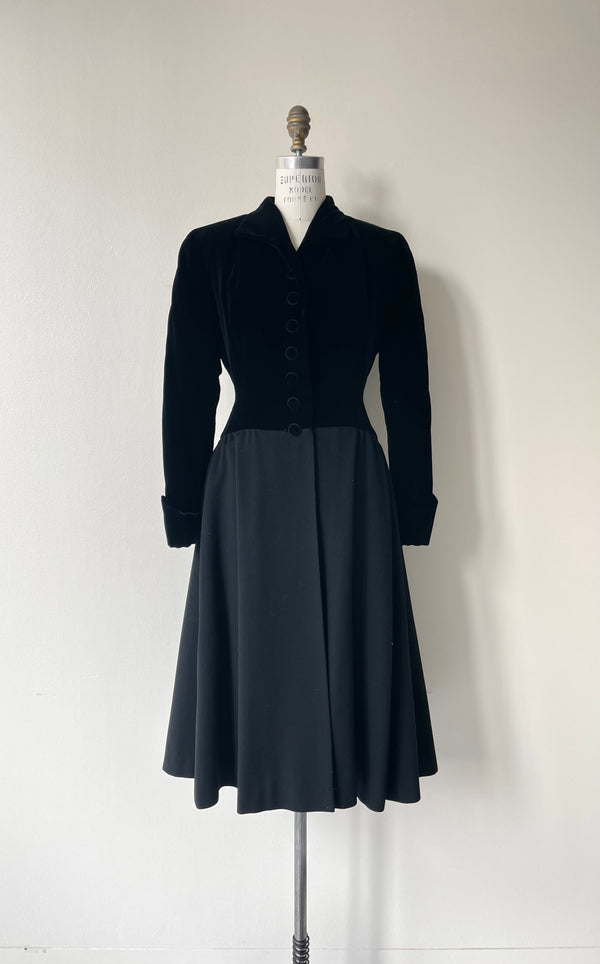 Callas Velvet & Wool Dress | 1950s