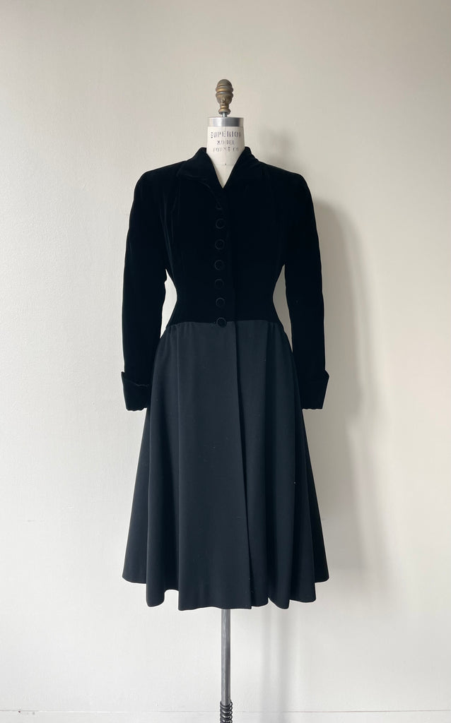 Callas Velvet & Wool Dress | 1950s