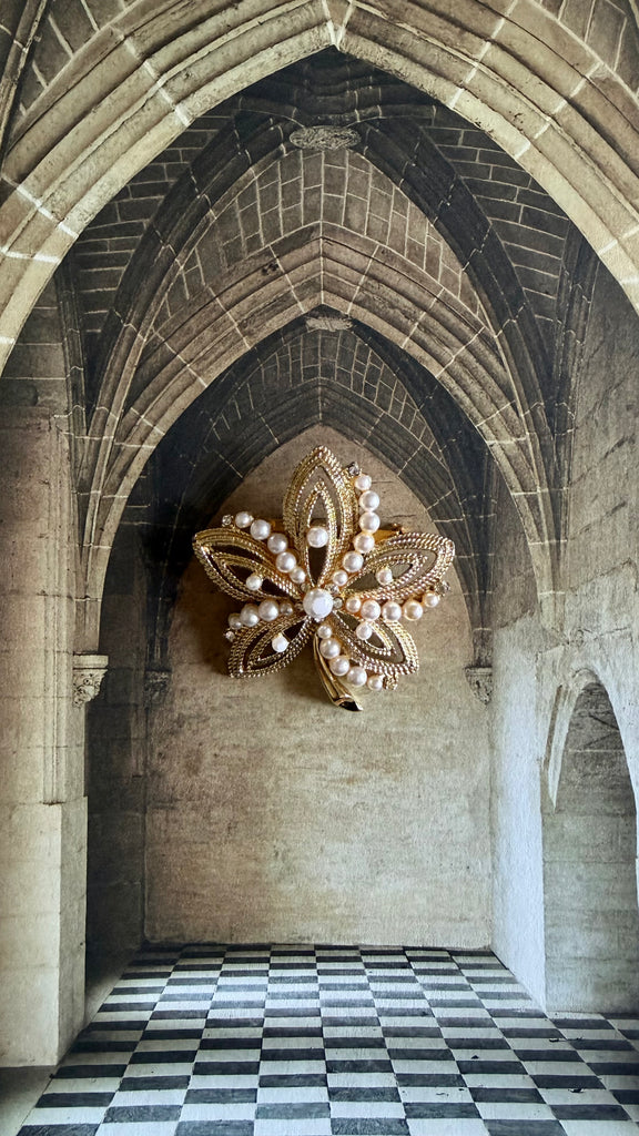 Pearled Maple Brooch