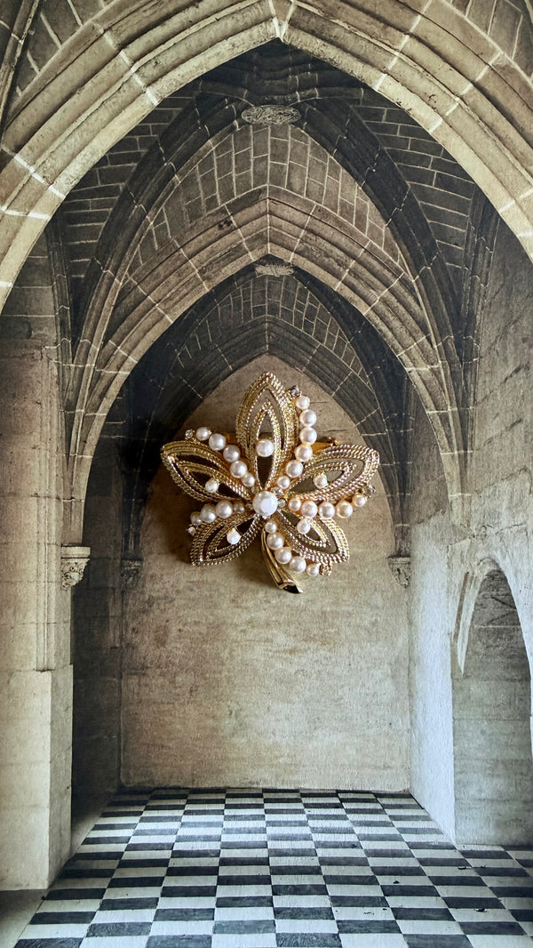 Pearled Maple Brooch