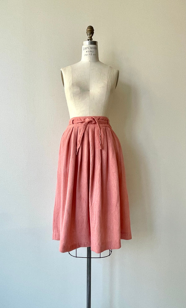 Rose Raw Silk Skirt | 1970s