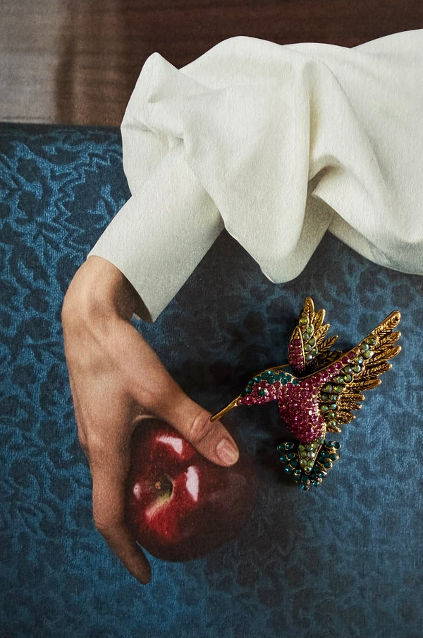 Hummingbird in Flight Brooch