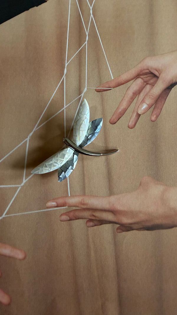 Mother of Pearl Dragonfly Brooch