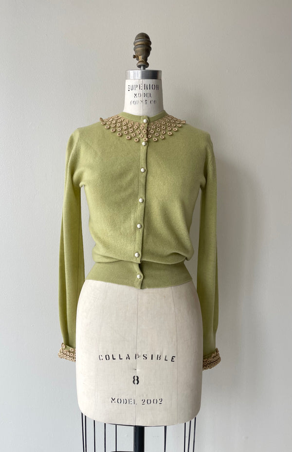 Tatted Lace Cashmere Cardigan | 1950s