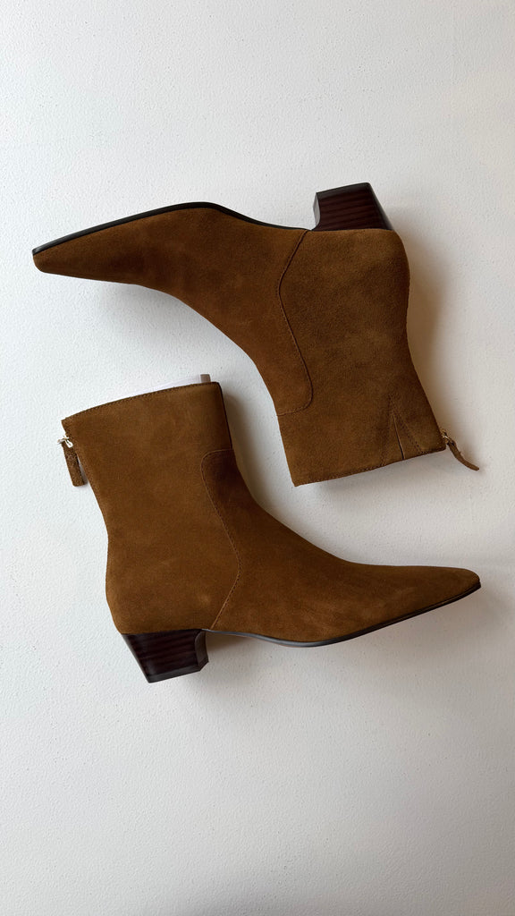 Tobacco Suede Ankle Boot